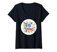 Donna Feel the Spring Costume per ragazzi e ragazze Maglietta con Collo a V