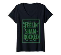 Donna Feelin' Sham Rocked Maglietta con Collo a V