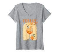 Donna Feelin' Spritzy - Bevanda Estiva Maglietta con Collo a V