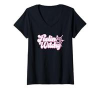 Donna Feelin' Witchy Vibes Halloween Maglietta con Collo a V