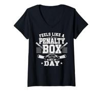 Donna Feels Like A Penalty Box Kind of Day Maglietta con Collo a V