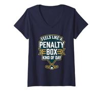 Donna Feels Like A Penalty Box, Maschera da Hockey su Ghiaccio Maglietta con Collo a V