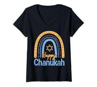 Donna Felice Chanukah Maglietta con Collo a V
