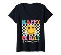 Donna Felice Pi Day Be Irrazionale Maglietta con Collo a V
