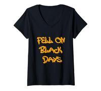 Donna Fell on Black Days T-Shirt - Moody & Grunge-Inspired Design Maglietta con Collo a V