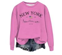 Donna Felpa Senza Cappuccio,Felpa Cappuccio per Donne Uomini Oversize Casual Elegante Blusa Maniche Lunghe Jogging Hoody Tops in Tinta Unita Vintage Y2k Abbigliamento All'aperto le mezze stagioni