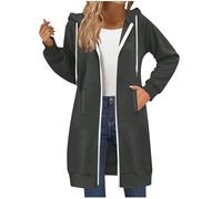 Donna Felpe con Cappuccio Giacca Elegante Scollo a V Top Manica Lunga Cardigan Felpe con Zip 2 Tasche Autunno Invernali Sweatshirt Cappotto Eleganti Pullover Hoodie Y2K Streetwear Comode Classico