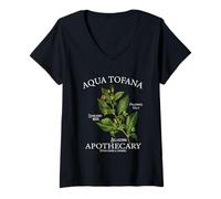 Donna Femminista Aqua Tofana Farmacia Vintage Belladonna Maglietta con Collo a V