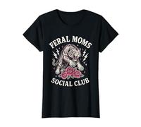Donna Feral Moms Social Club Donna feroce Demone Arte Maglietta