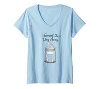 Donna Ferment The Day Away Funny Sourdough Bread Baking Pun Baker Maglietta con Collo a V