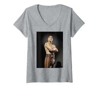 Donna Fernando Vargas Boxing Oscar De La Hoya Lotta Michael Grecco Maglietta con Collo a V