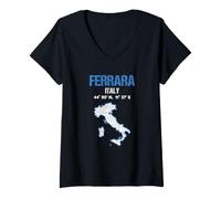 Donna Ferrara Città Italia Maglietta con Collo a V