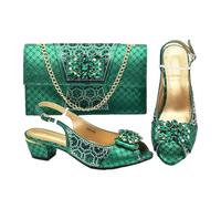 Donna Festa con Pietre Strass Scarpe e Borsa Set Elegante Pompe Italiane Scarpe e Borse Set, 938 90 En8, 43 EU