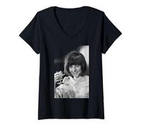 Donna Festa di Compleanno Cilla Black Presenter per appuntamento al Buio 1964 Maglietta con Collo a V