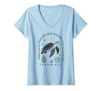 Donna Fidati del Signore Proverbi 3:5 Cristiano Floreale Credente Dio Maglietta con Collo a V