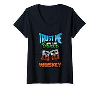 Donna Fidati di Me, puoi Ballare Whisky Shot liquior Bevitori di Bevande Maglietta con Collo a V