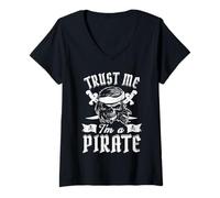 Donna Fidati di me, sono un pirata che parla come un giorno dei pirati Maglietta con Collo a V