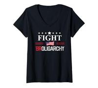 Donna Fight Oligarchy Resist Fascism No Kings Anti Fascism Protest Maglietta con Collo a V
