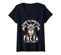 Donna Figlia Freya Frigg Vikings Maglietta con Collo a V