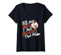 Donna Fill My Glass I Just Divorced That Ass Maglietta con Collo a V