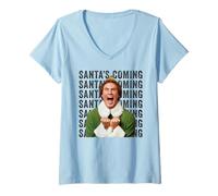 Donna Film Natalizio sugli Elfi Will Ferrell Buddy Santa Holiday Classic Fun Maglietta con Collo a V