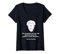 Donna Filosofo Marco Aurelius Filosofia Studente Stoiker Maglietta con Collo a V