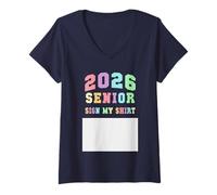 Donna Finalmente Classe del 2026 Senior Firma LA MIA Camicia Almost There Maglietta con Collo a V