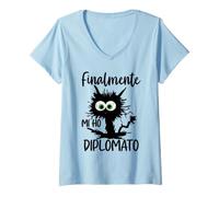Donna Finalmente Mi Ho Diplomato Liceo Superiori Diplomato 2025 Maglietta con Collo a V