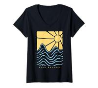 Donna Find Balance Sunshine Paradise Summer Vibes Summer Maglietta con Collo a V
