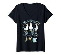 Donna Finding Nemo Winging It Maglietta con Collo a V