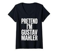 Donna Fingere di Essere Gustav Mahler Maglietta con Collo a V