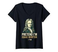 Donna Fingere Im Isaac Newton Maglietta con Collo a V