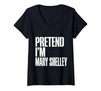 Donna Fingi di Essere Mary Shelley Maglietta con Collo a V
