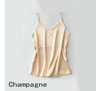 Donna Finta Seta Canotta Satin Canottiera Scollo a V Fionda senza Maniche