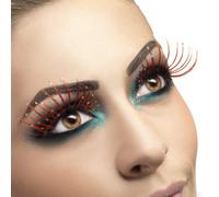 Donna Finto Ciglia Glitter Rosso Costume Make Up Accessorio