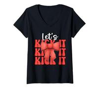 Donna Fiocco da civetta Let's Kick It Kickball Girl Maglietta con Collo a V