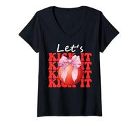 Donna Fiocco da civetta Let's Kick It Kickball Girl Maglietta con Collo a V