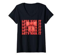 Donna Fiocco da civetta Let's Kick It Kickball Girl Maglietta con Collo a V
