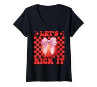 Donna Fiocco da civetta Let's Kick It Kickball Girl Maglietta con Collo a V