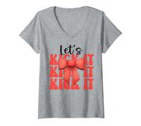 Donna Fiocco da civetta Let's Kick It Kickball Girl Maglietta con Collo a V