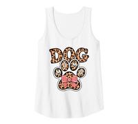 Donna Fiocco rosa con stampa leopardata Dog Mama, simpatico cane amante degli animali domestici Canotta