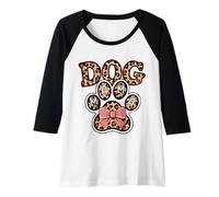 Donna Fiocco rosa con stampa leopardata Dog Mama, simpatico cane amante degli animali domestici Maglia con Maniche Raglan
