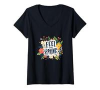 Donna Fiorisci come un fiore con questo costume Feel the Spring Maglietta con Collo a V