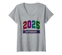 Donna Firma la mia classe di italiano 2025 AUTOGRAFI Ultimo giorno di scuola Maglietta con Collo a V