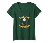 Donna First of all I’m A Delight Funny Bald Eagle USA Maglietta con Collo a V