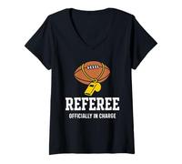 Donna Fischietto Ufficiale per Arbitro di Rugby, con Fischietto e Orgoglio di Rugby Maglietta con Collo a V