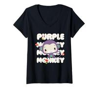 Donna Fisher-Price - Scimmia Viola Maglietta con Collo a V