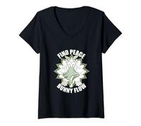 Donna Fitness Bunny Yoga Lovers TROVA PACE BUNNY FLOW Coniglio divertente coniglio Maglietta con Collo a V