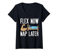 Donna Fitness - Flex Ora Nap più Tardi Maglietta con Collo a V