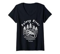 Donna Fiume Paluxy Texas Maglietta con Collo a V